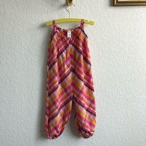 H&M Paris Plaid Trapeze Smocked Playsuit Jumpsuit